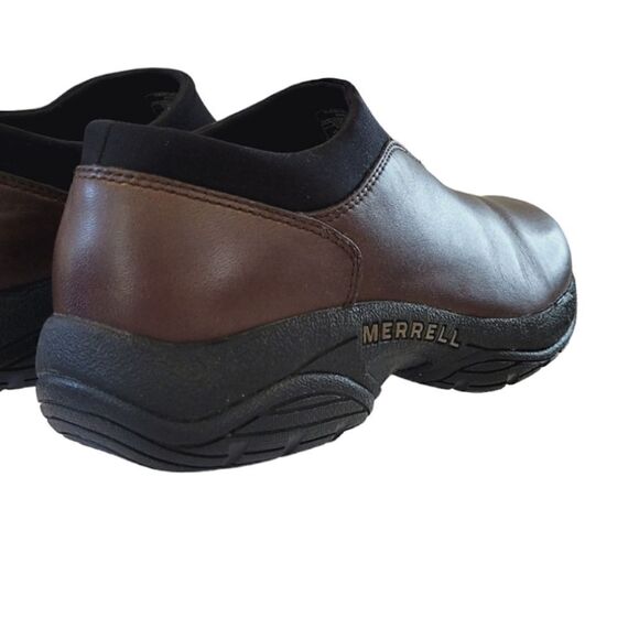 Merrell Primo Moc Dark Coffee Leather Air Cushioned Slip-on Shoe 8 - Picture 5 of 9